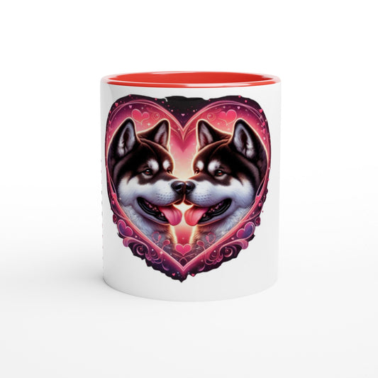 American Akitas Kissing Valentine Mug - Petselfie