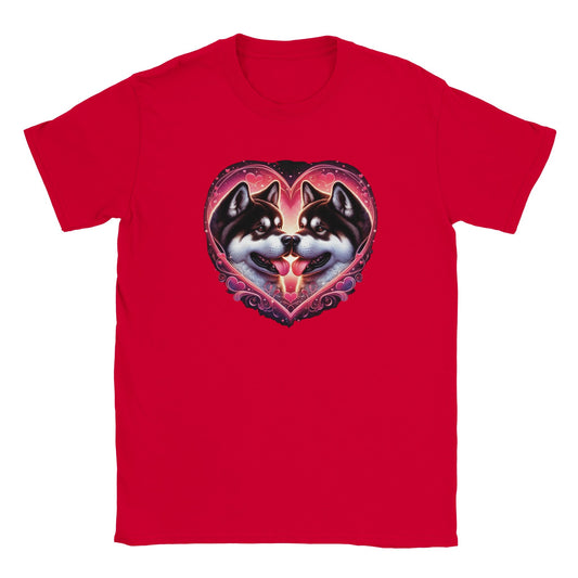 American Akitas Kissing Valentine T-shirt - Petselfie