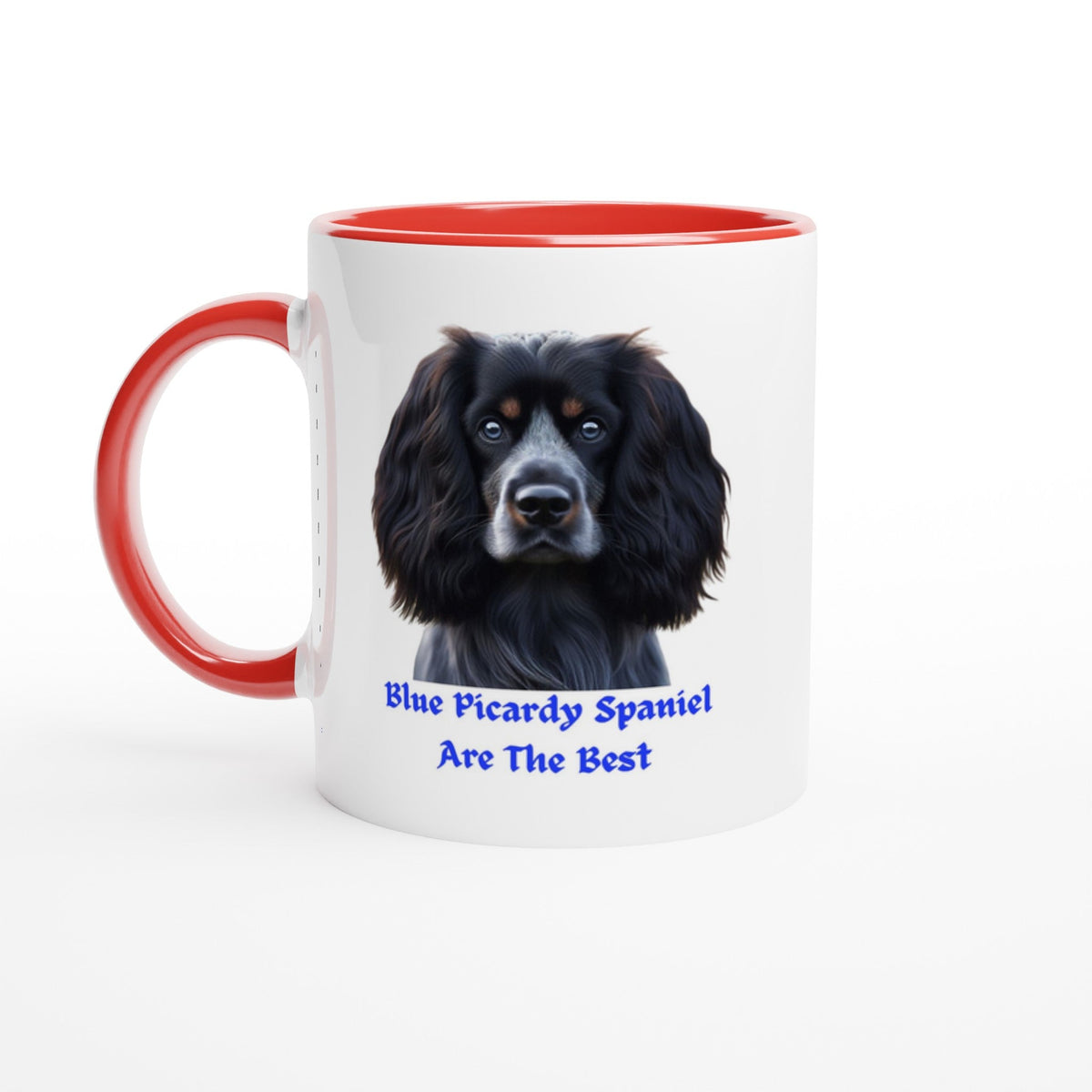 Blue Picardy Spaniel Dog White 11oz Ceramic Mug with Colour Inside - Petselfie