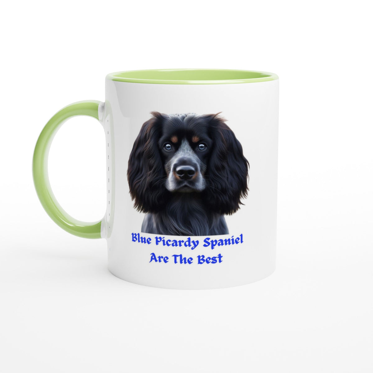 Blue Picardy Spaniel Dog White 11oz Ceramic Mug with Colour Inside - Petselfie
