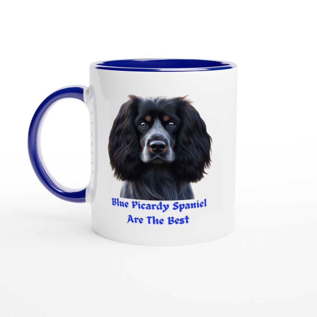 Blue Picardy Spaniel Dog White 11oz Ceramic Mug with Colour Inside - Petselfie
