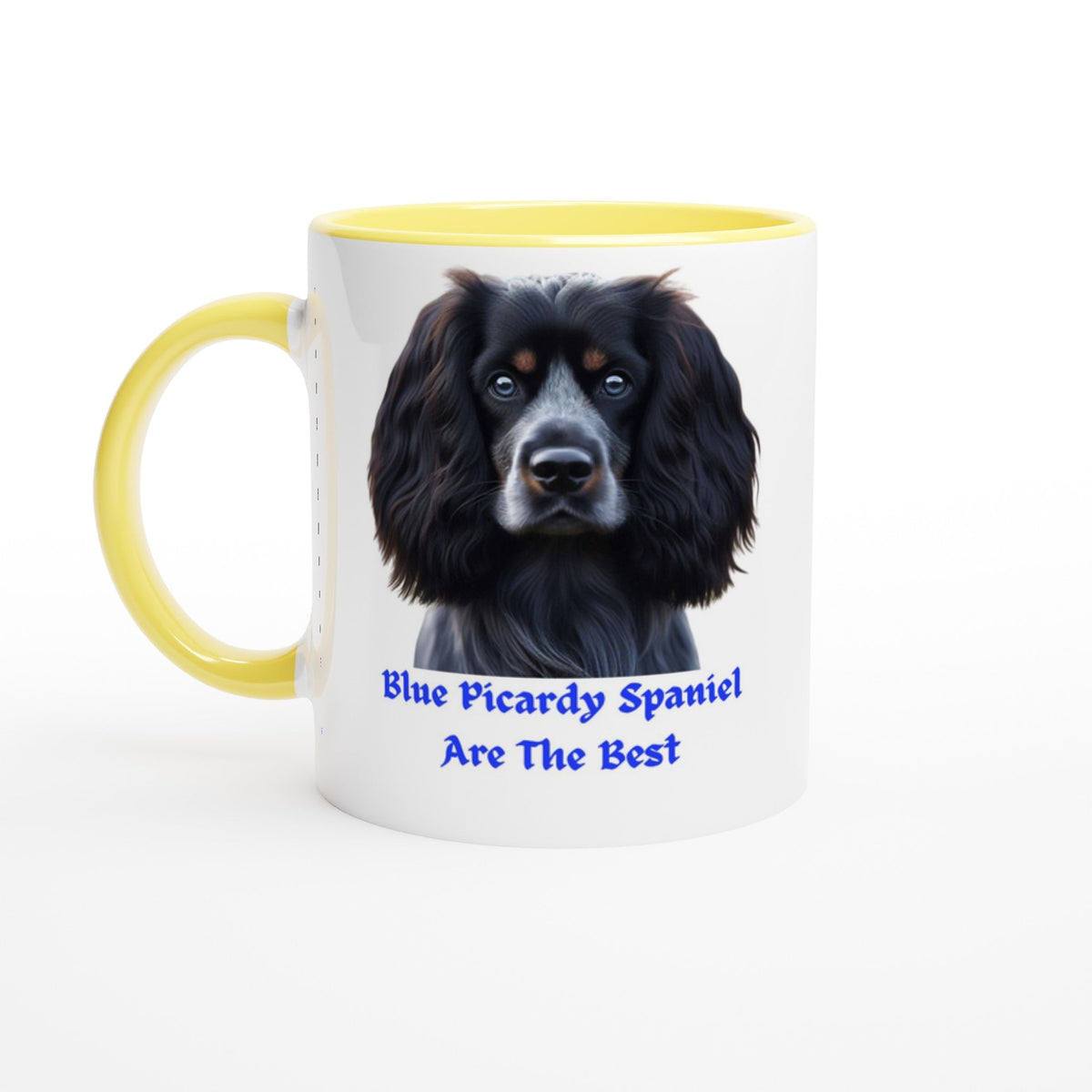 Blue Picardy Spaniel Dog White 11oz Ceramic Mug with Colour Inside - Petselfie