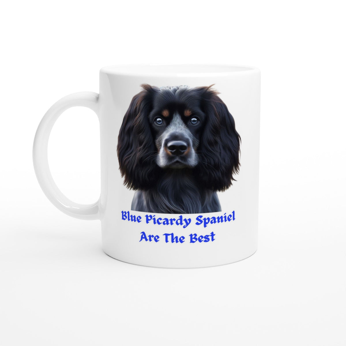 Blue Picardy Spaniel Dog White 11oz Ceramic Mug with Colour Inside - Petselfie