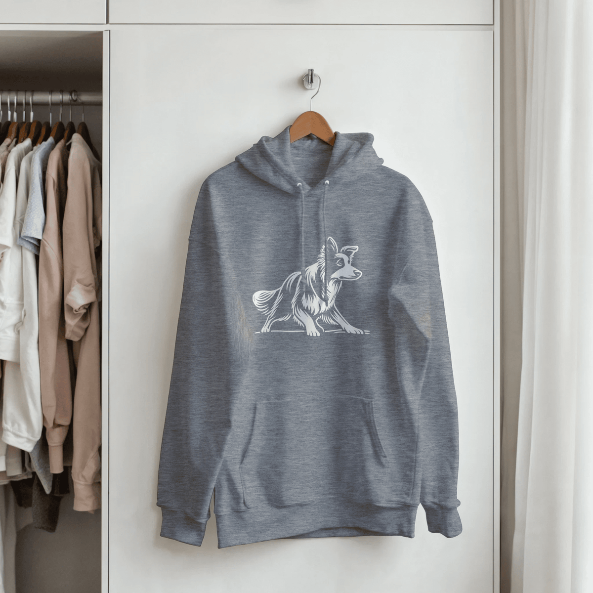 Border Collie Silhouette Pullover Hoodie - Petselfie
