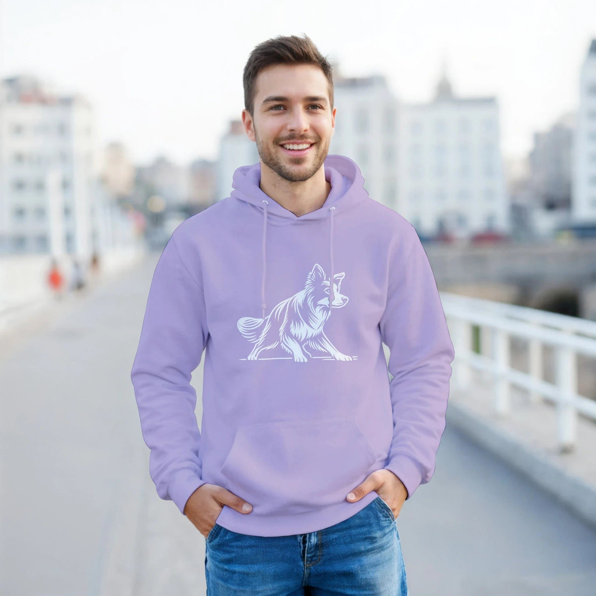 Border Collie Silhouette Pullover Hoodie - Petselfie
