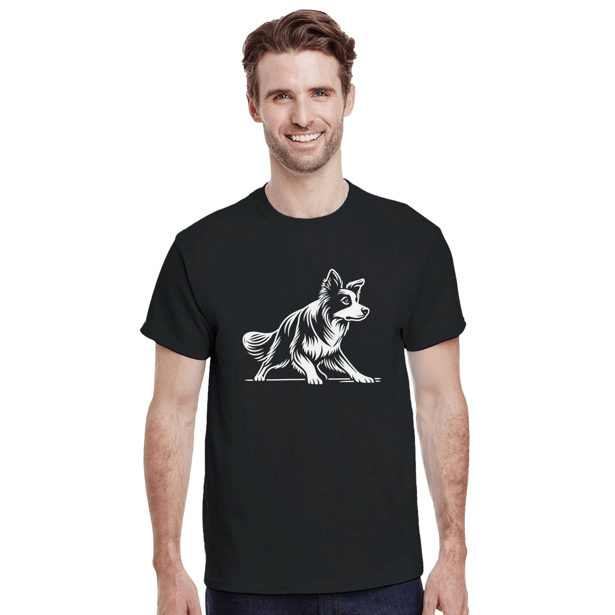 Border Collie Silhouette T-shirt - Petselfie