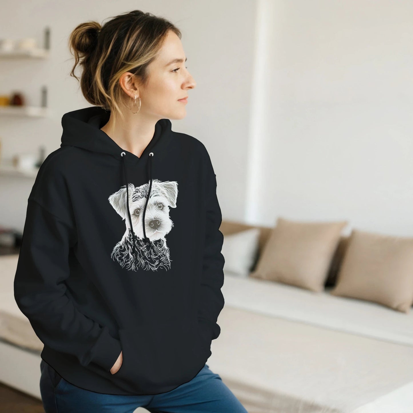 Border Terrier Silhouette Pullover Hoodie - Petselfie