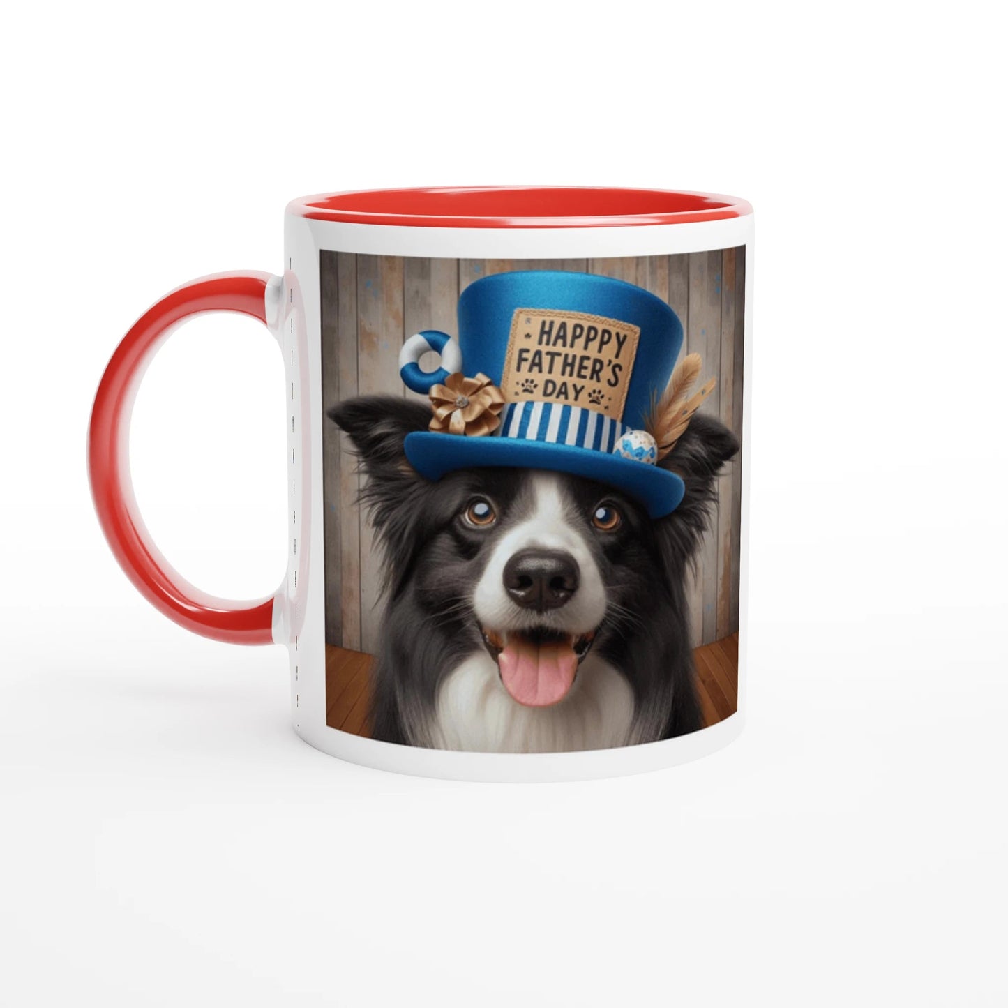 Fathers Day Border Collie With Hat Mug - Petselfie