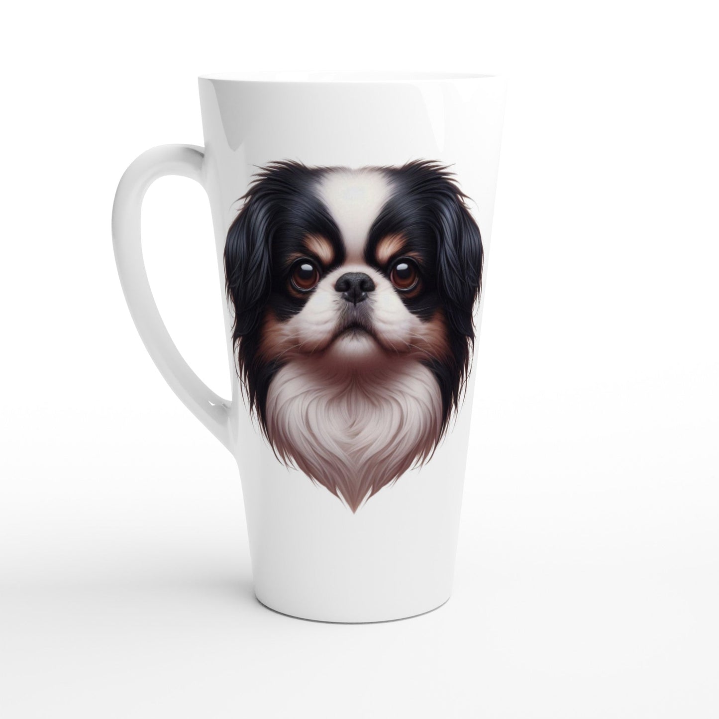 Japanese Chin White Latte 17oz Ceramic Mug - Petselfie
