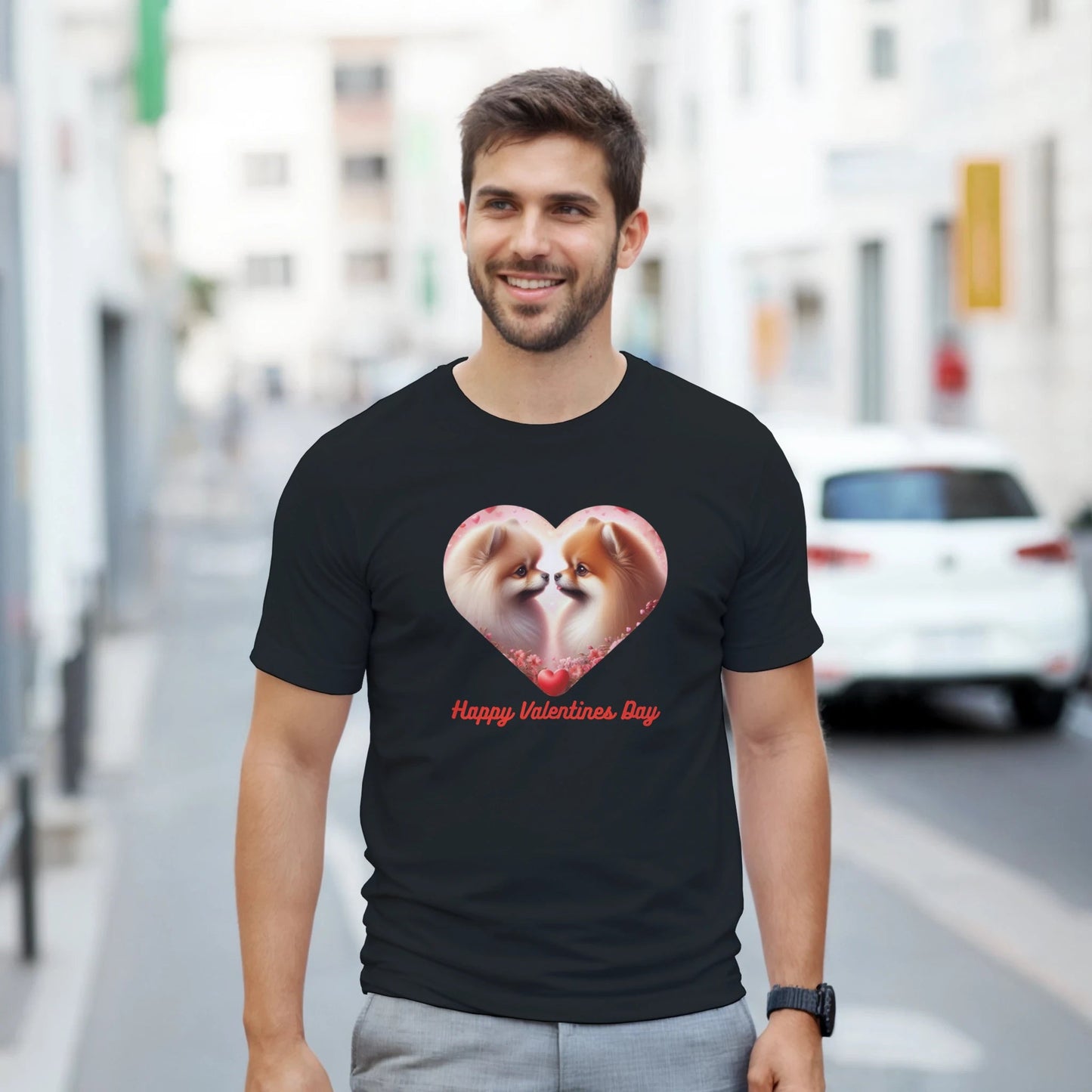 Pomeranian Kissing Valentine T-shirt - Petselfie