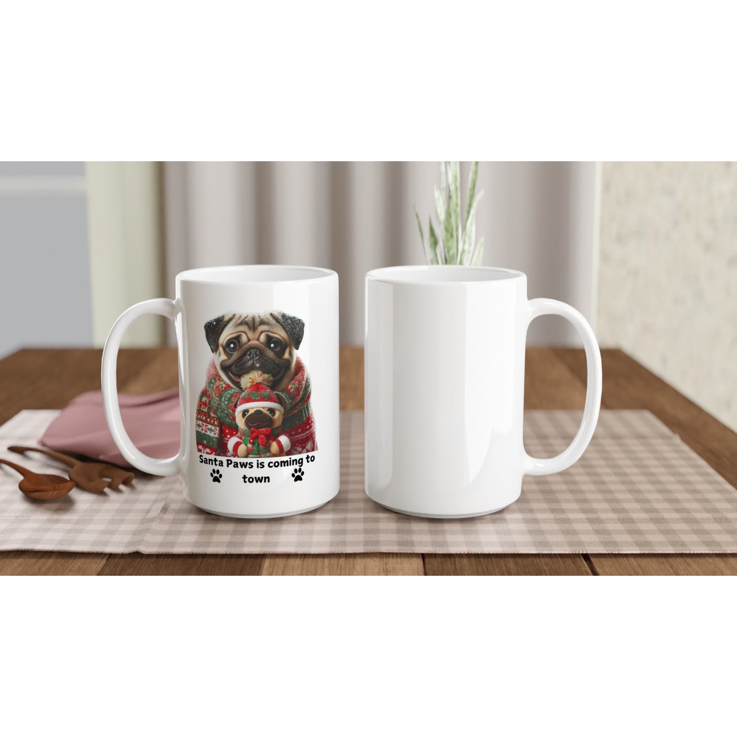 Pug Christmas Mug - Petselfie