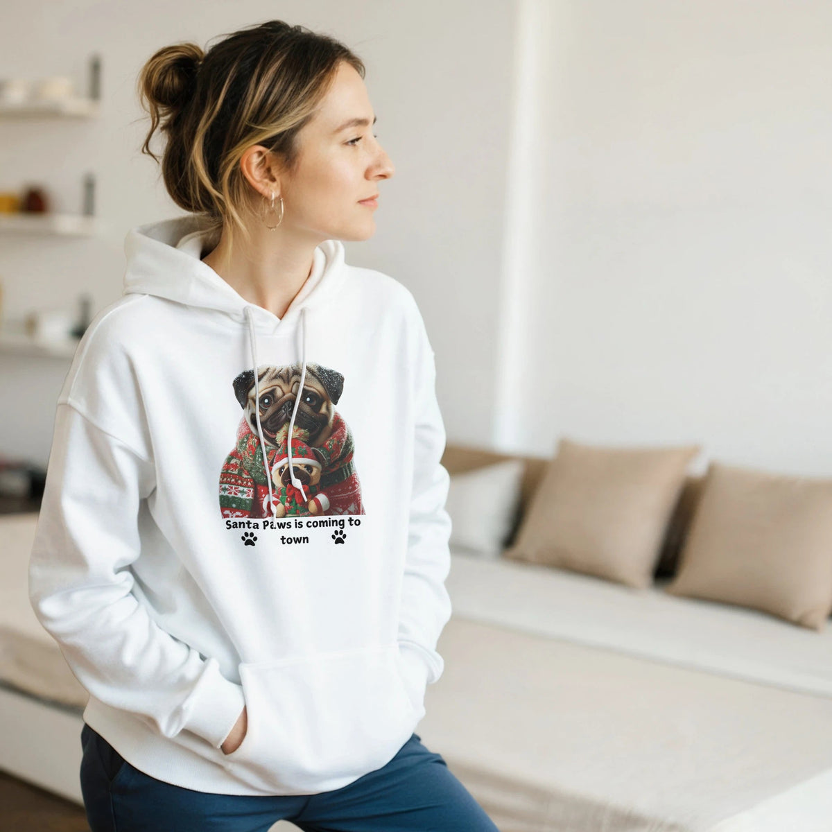 Pug Dog Christmas Hoodie - Petselfie