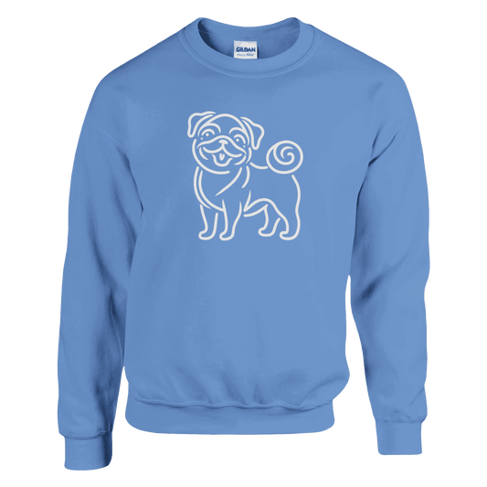 Pug Silhouette Crewneck Sweatshirt - Petselfie