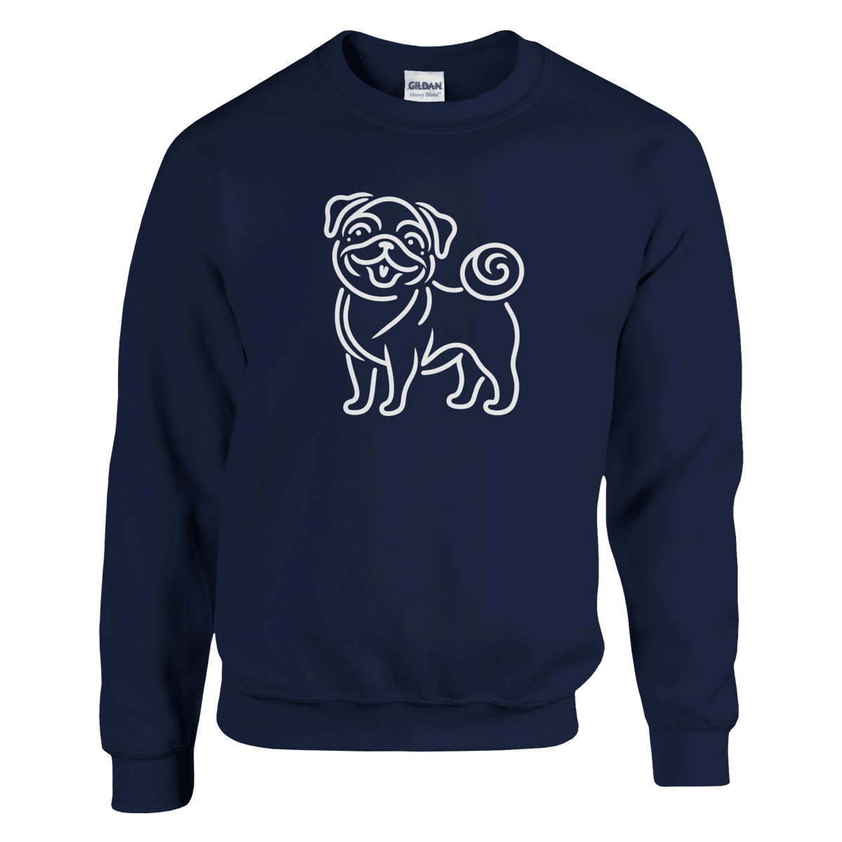 Pug Silhouette Crewneck Sweatshirt - Petselfie