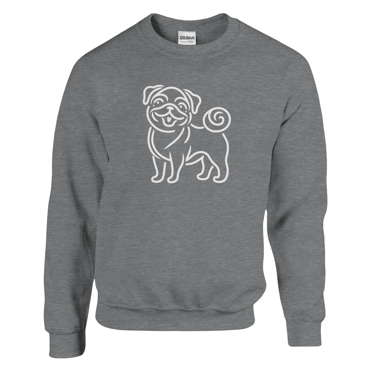 Pug Silhouette Crewneck Sweatshirt - Petselfie