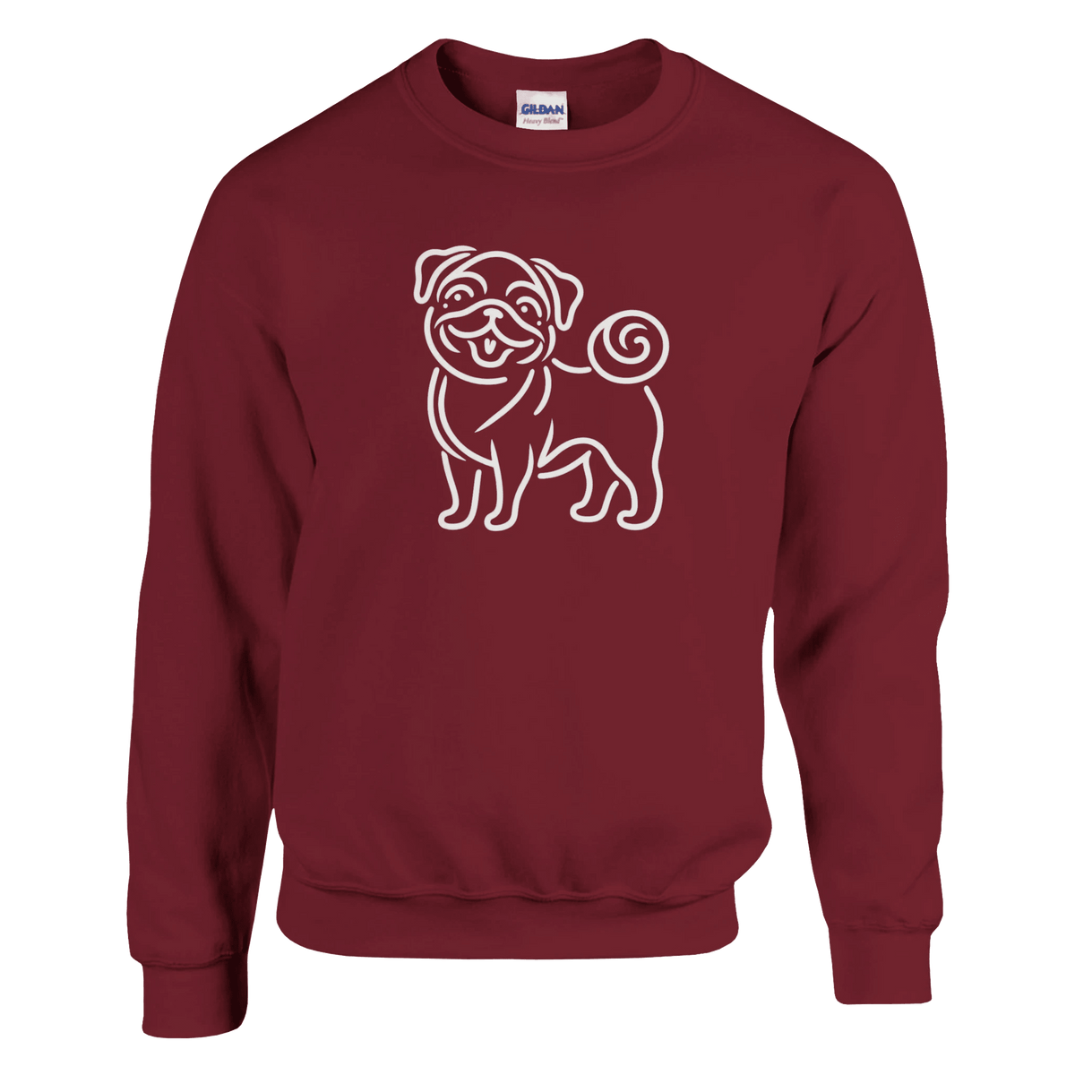 Pug Silhouette Crewneck Sweatshirt - Petselfie