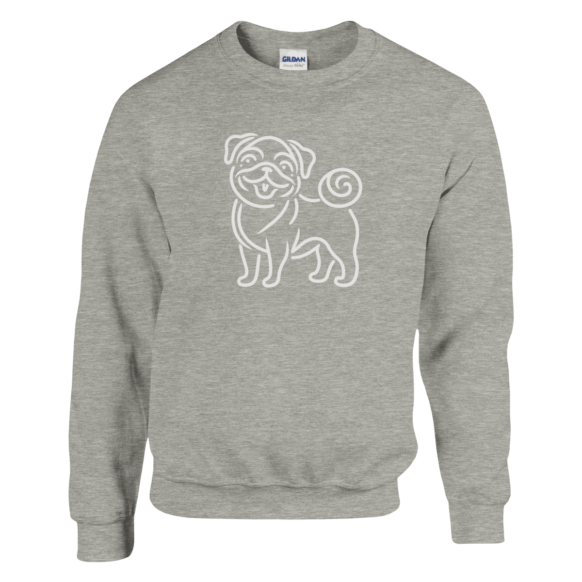 Pug Silhouette Crewneck Sweatshirt - Petselfie