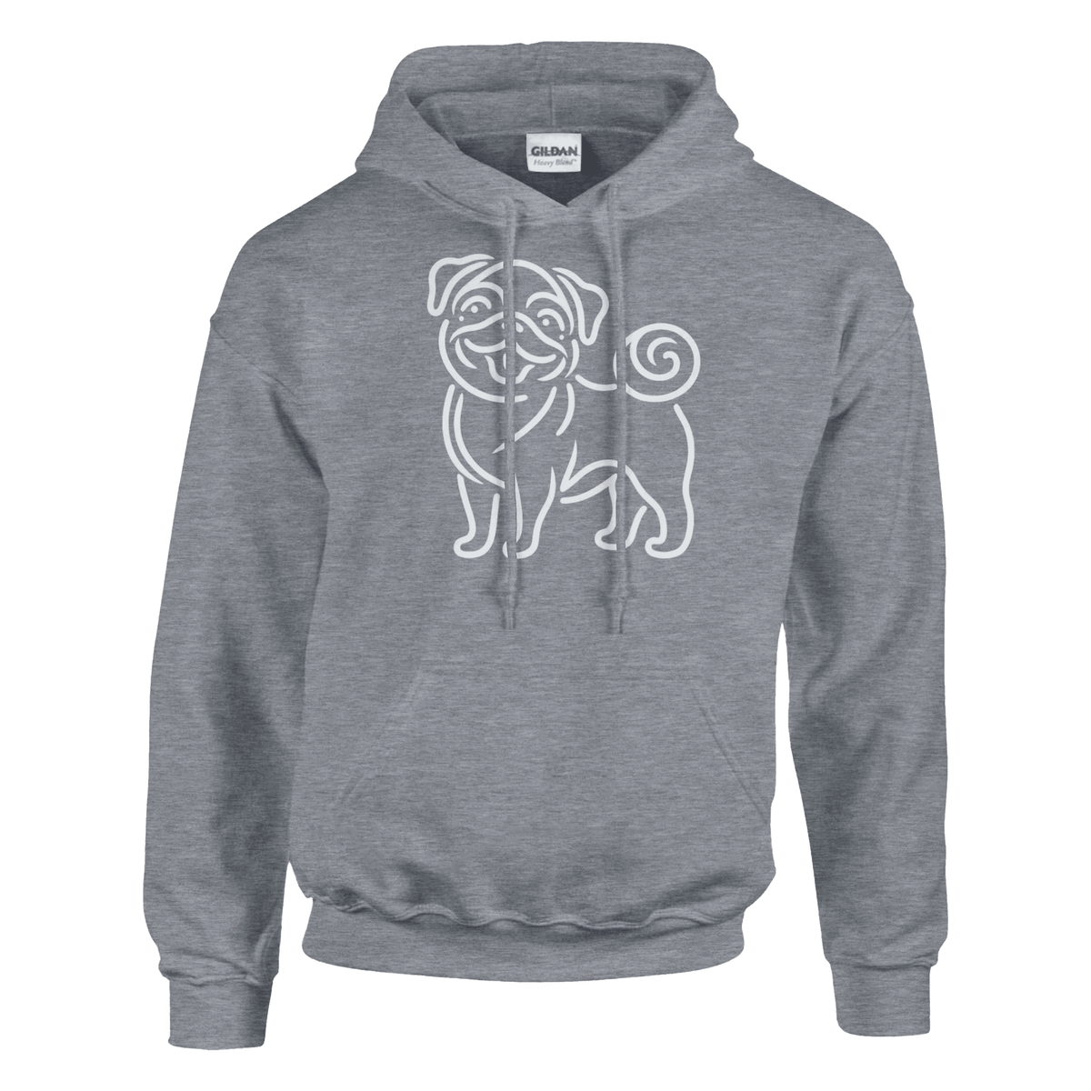 Pug Silhouette Pullover Hoodie - Petselfie