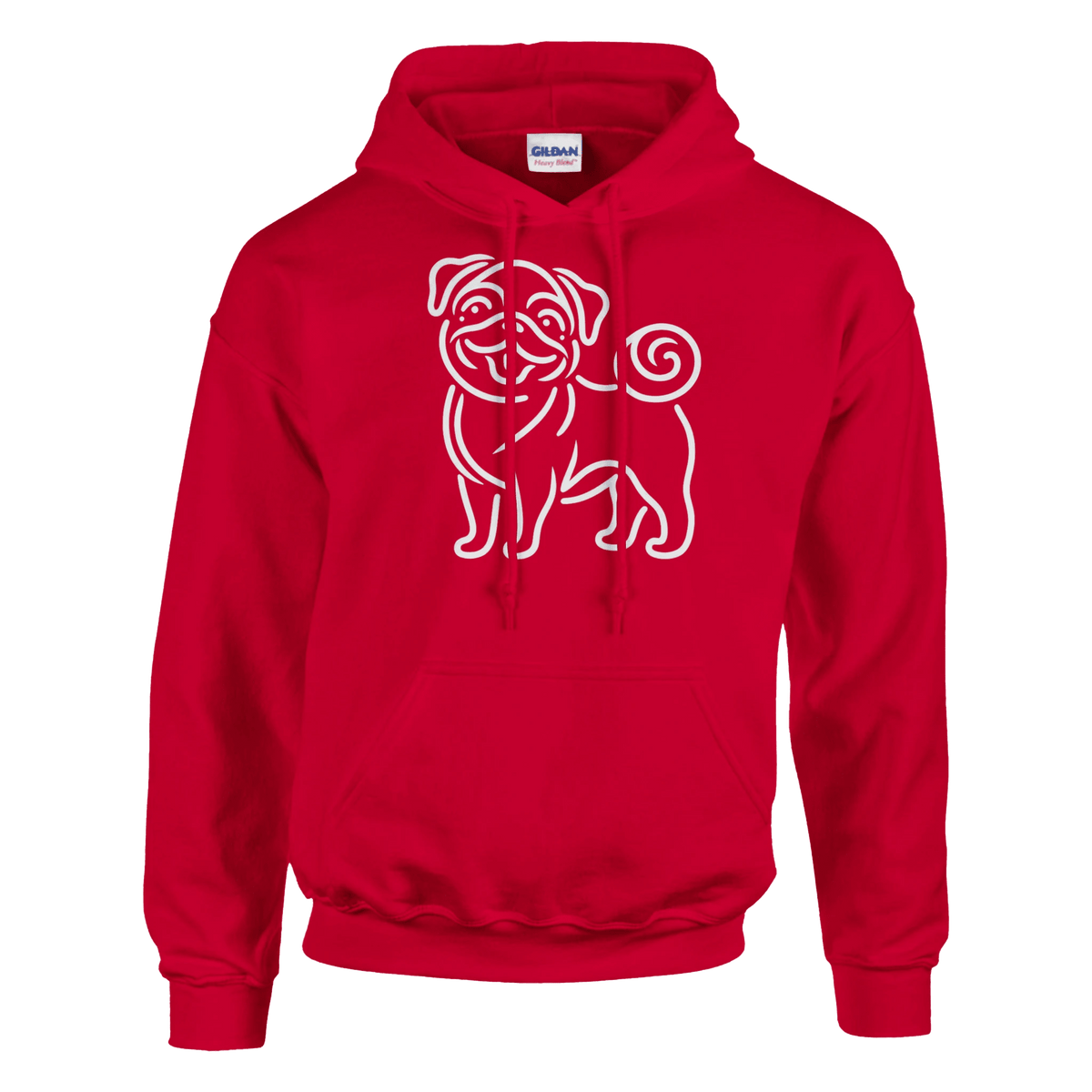 Pug Silhouette Pullover Hoodie - Petselfie
