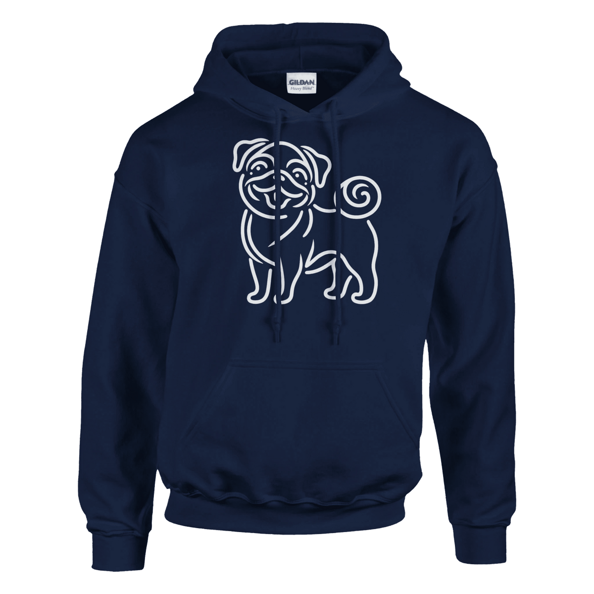 Pug Silhouette Pullover Hoodie - Petselfie