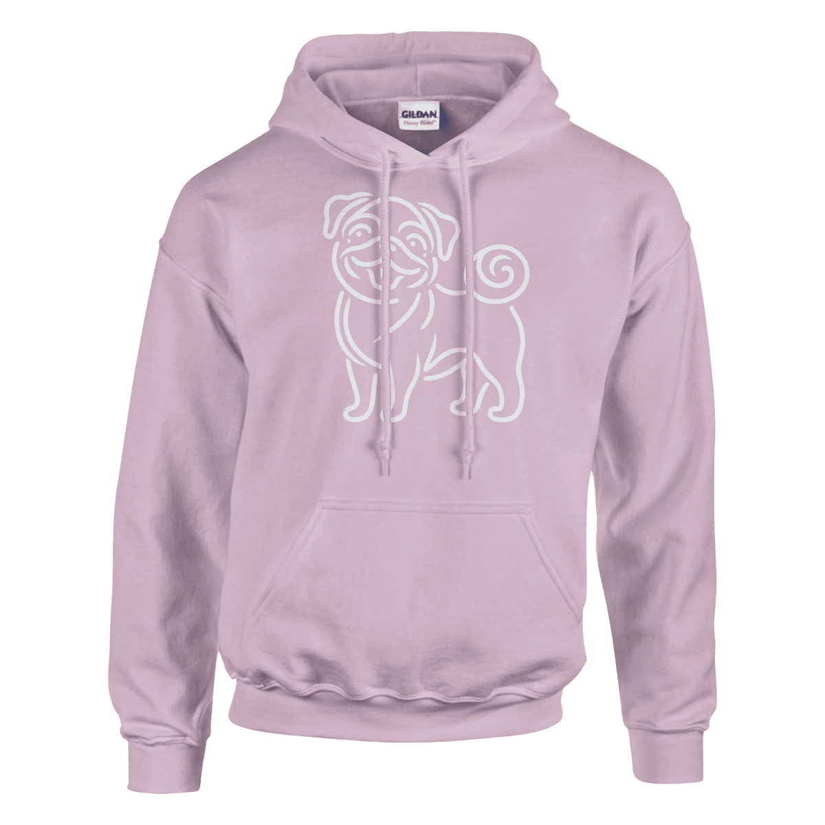 Pug Silhouette Pullover Hoodie - Petselfie