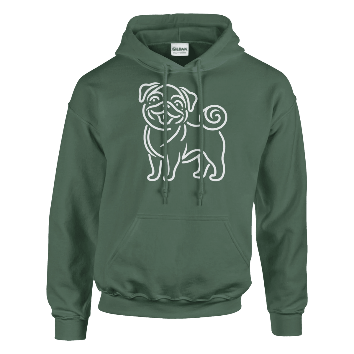 Pug Silhouette Pullover Hoodie - Petselfie