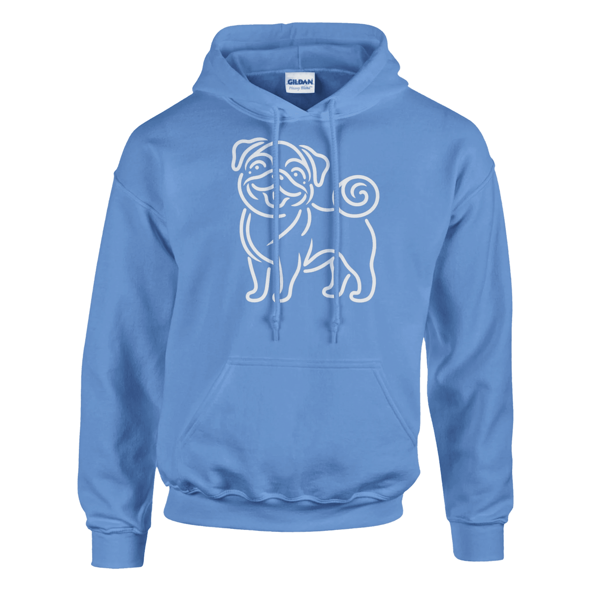Pug Silhouette Pullover Hoodie - Petselfie