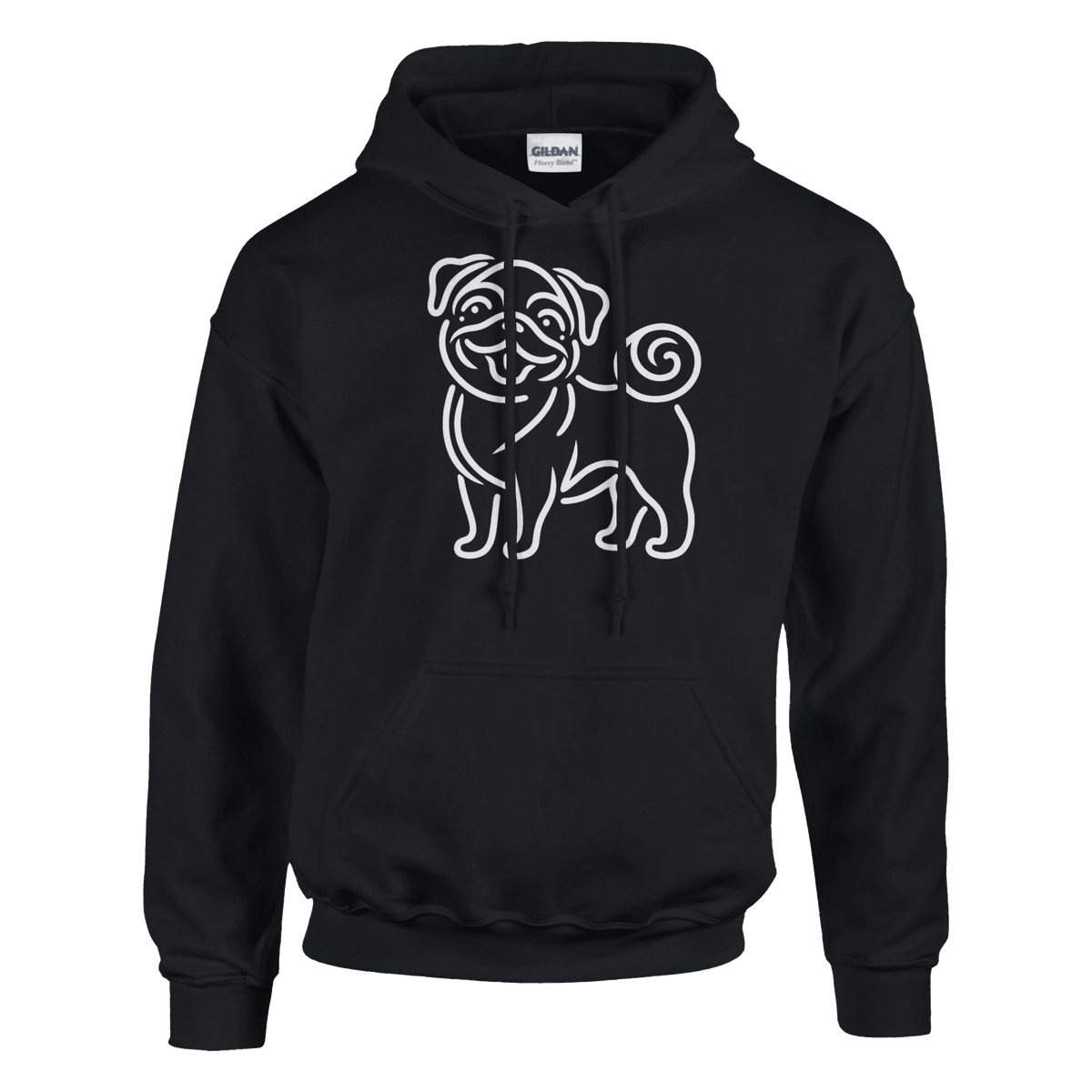 Pug Silhouette Pullover Hoodie - Petselfie