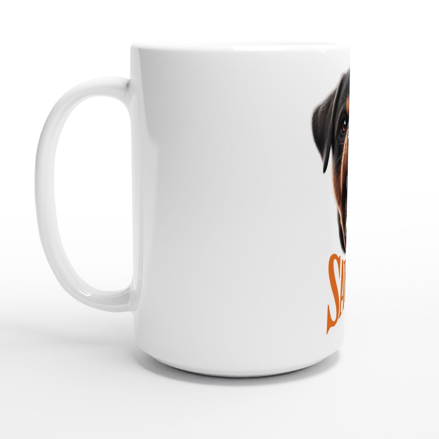 Rottweiler Puppy SAVAGE - White 15oz Ceramic Mug - Petselfie