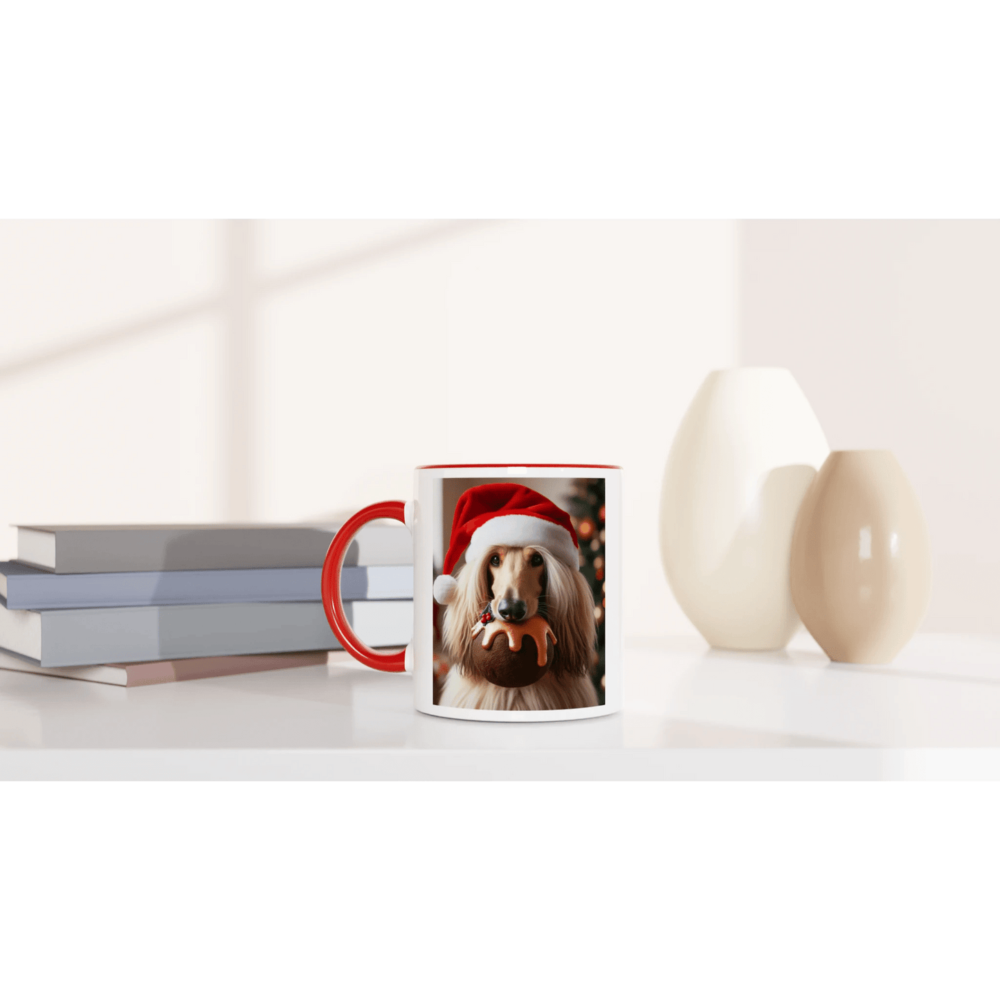Afghan Hound White Mug with Colour Inside - Petselfie