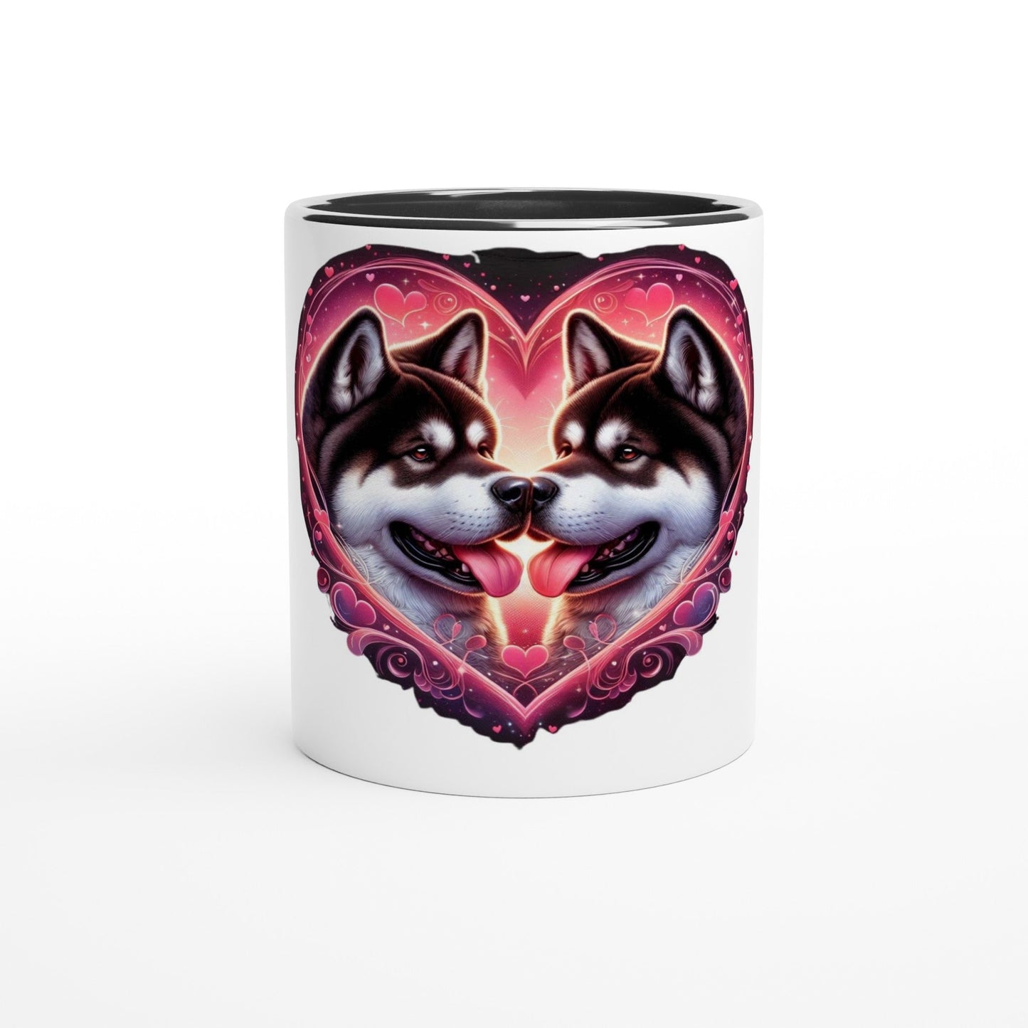 American Akitas Kissing Valentine Mug - Petselfie
