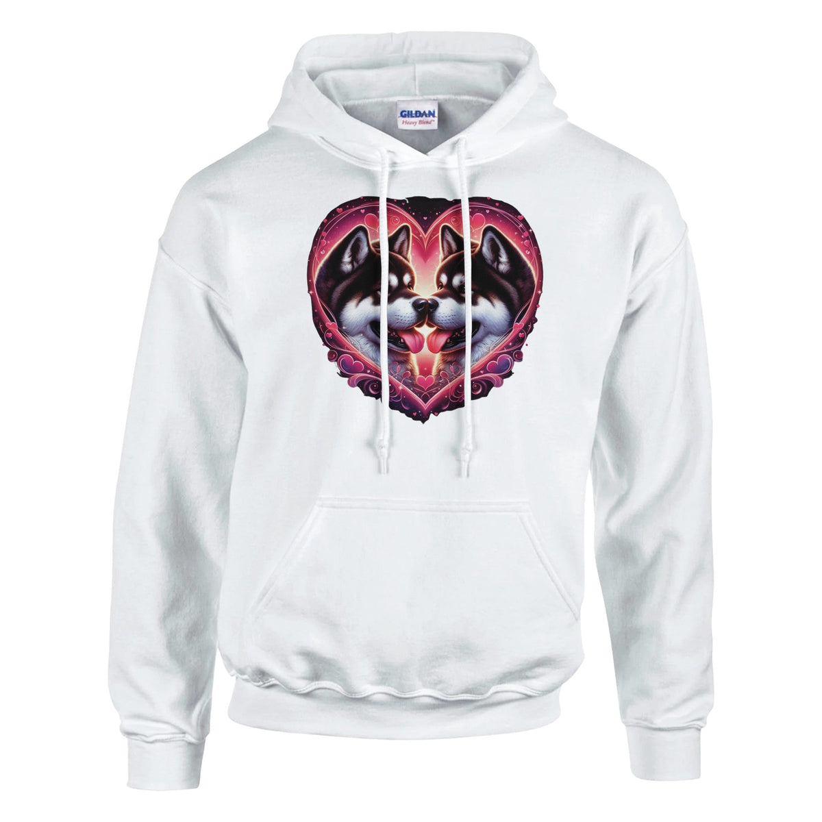 American Akitas Kissing Valentine Pullover Hoodie - Petselfie