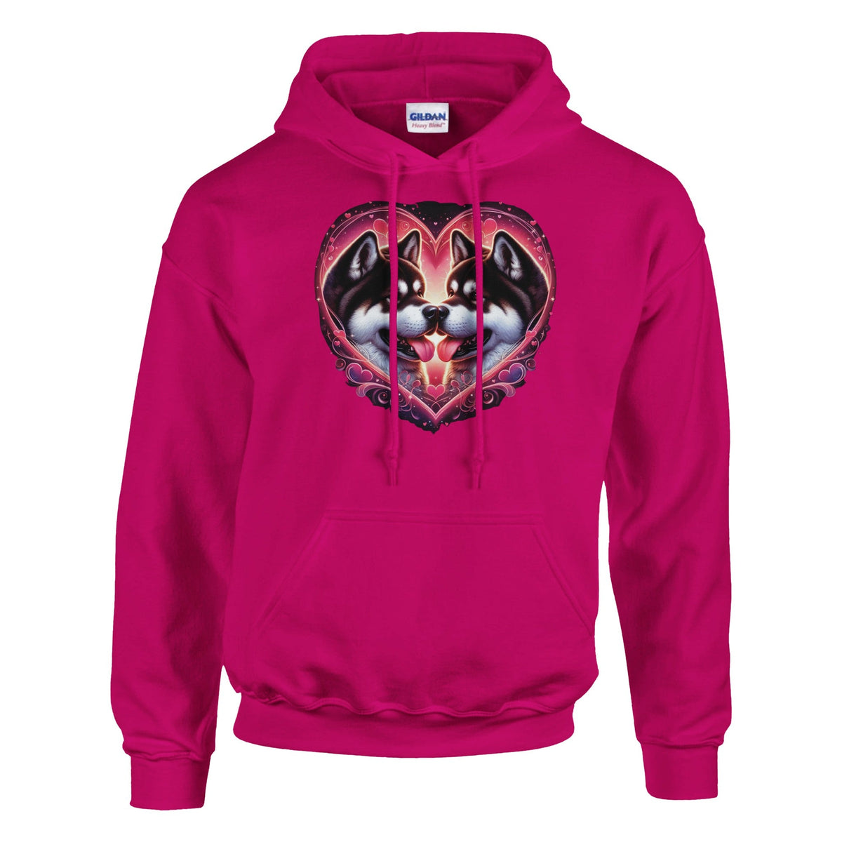 American Akitas Kissing Valentine Pullover Hoodie - Petselfie