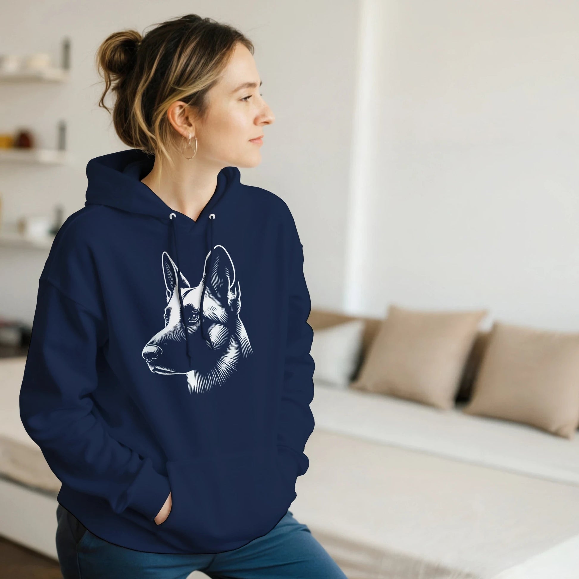 Belgian Malinois Silhouette Hoodie - Petselfie