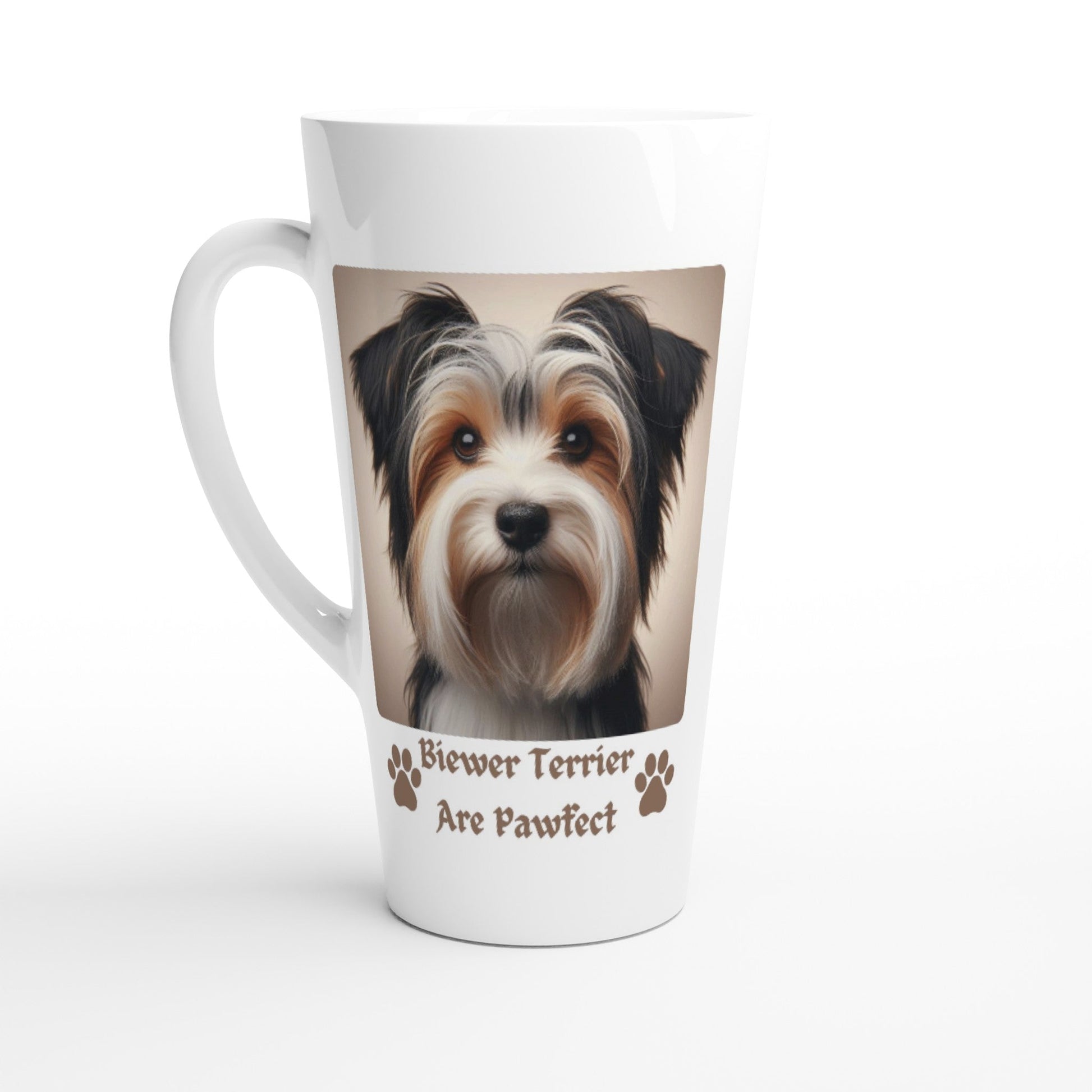 Biewer Terrier Dog White Latte 17oz Ceramic Mug - Petselfie