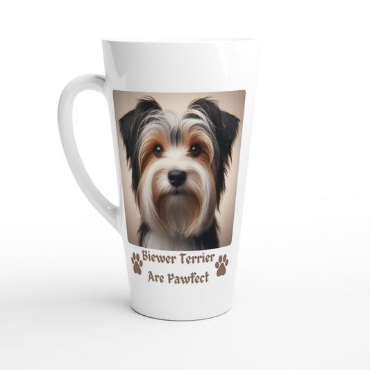 Biewer Terrier Dog White Latte 17oz Ceramic Mug - Petselfie
