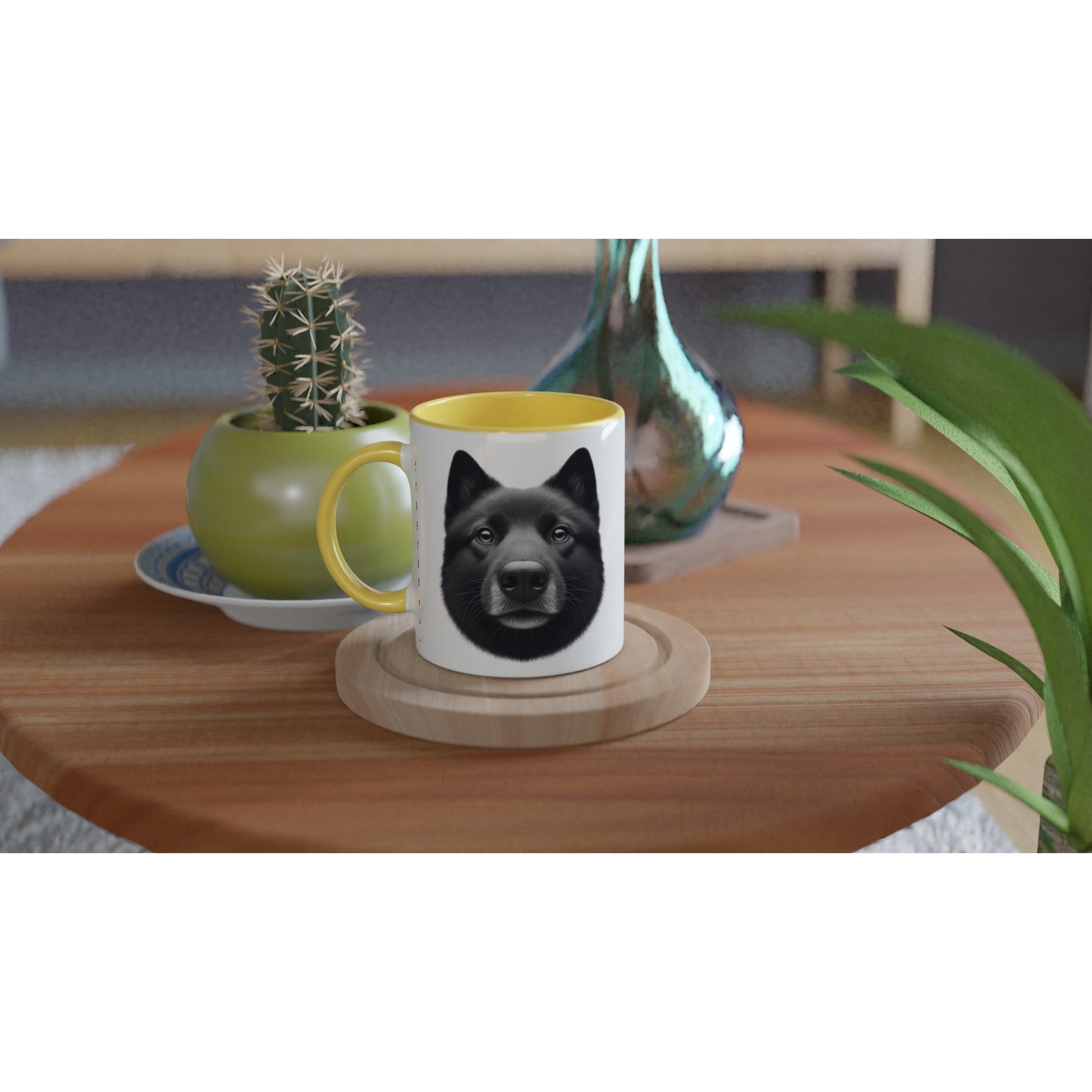 Black Norwegian Elkhound Ceramic Mug - PetSelfie - Petselfie