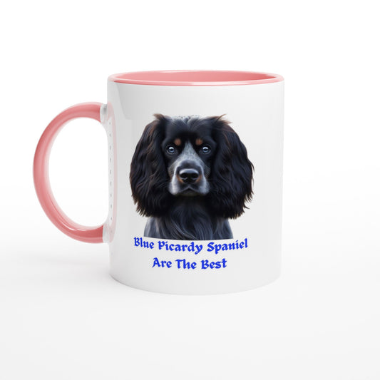 Blue Picardy Spaniel Dog White 11oz Ceramic Mug with Colour Inside - Petselfie