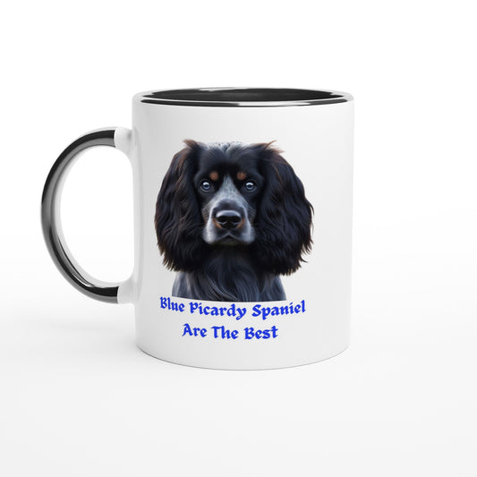 Blue Picardy Spaniel Dog White 11oz Ceramic Mug with Colour Inside - Petselfie