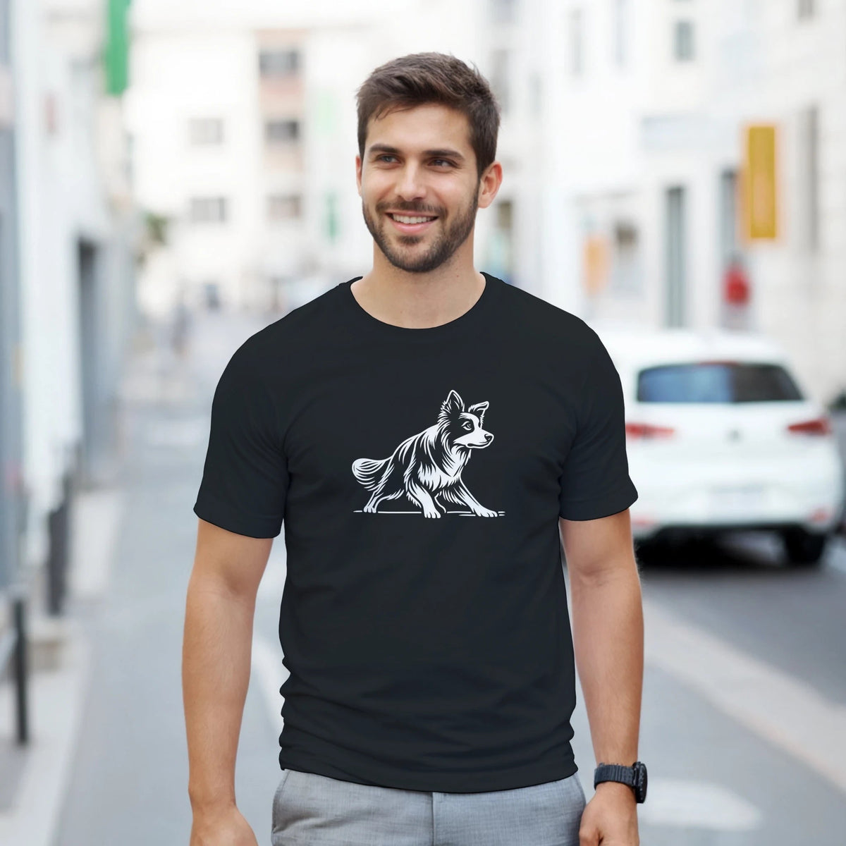 Border Collie Silhouette T-shirt - Petselfie