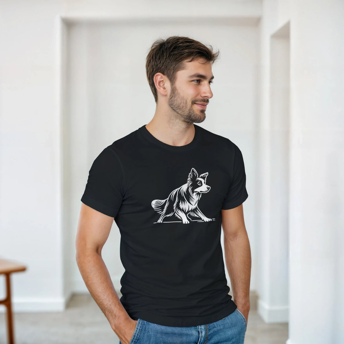 Border Collie Silhouette T-shirt - Petselfie