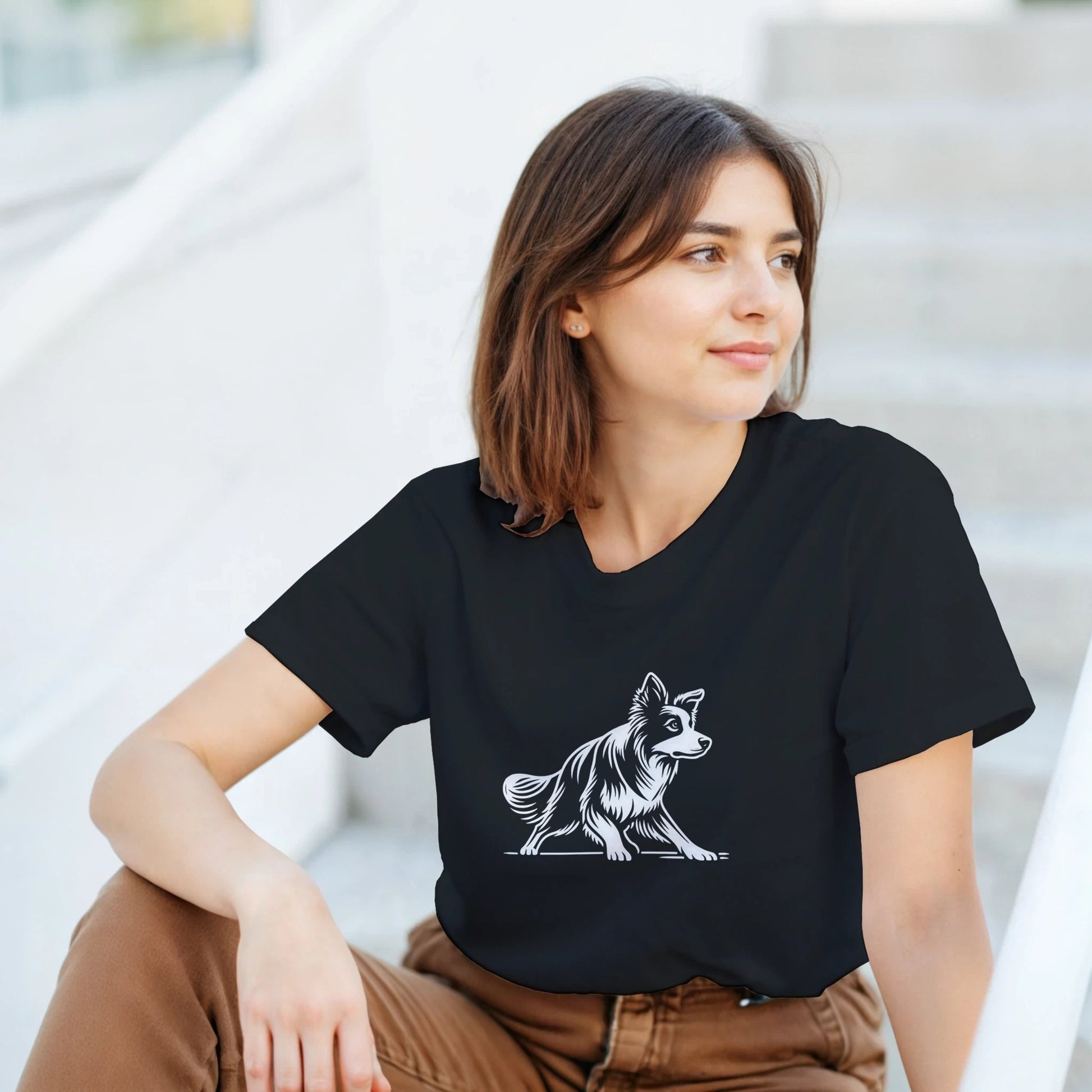 Border Collie Silhouette T-shirt - Petselfie