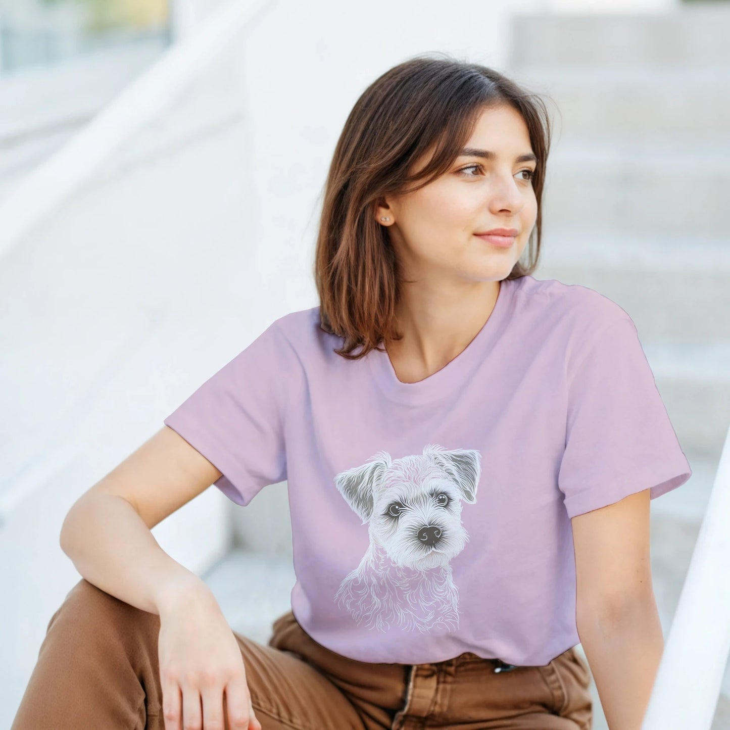 Border Terrier Silhouette T-shirt - Petselfie