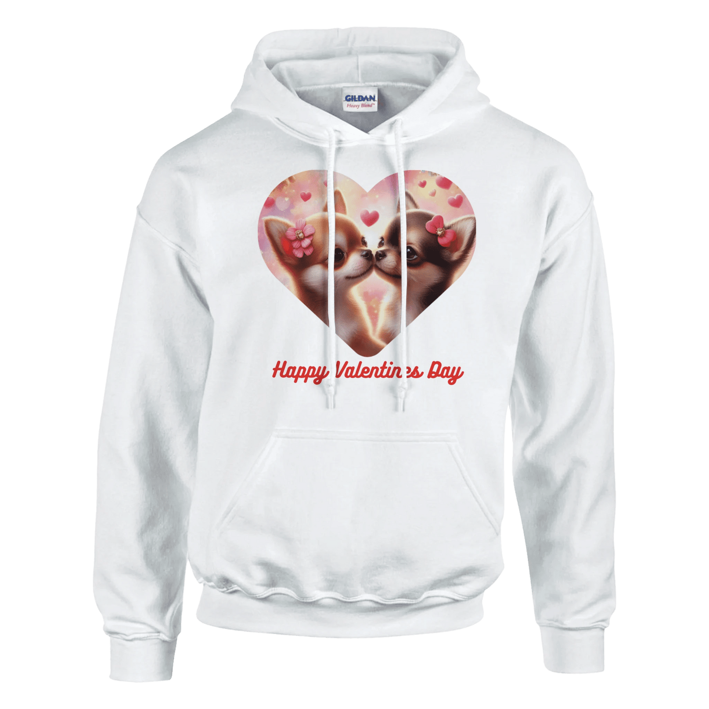 Chihuahuas Kissing Valentine Pullover Hoodie - Petselfie