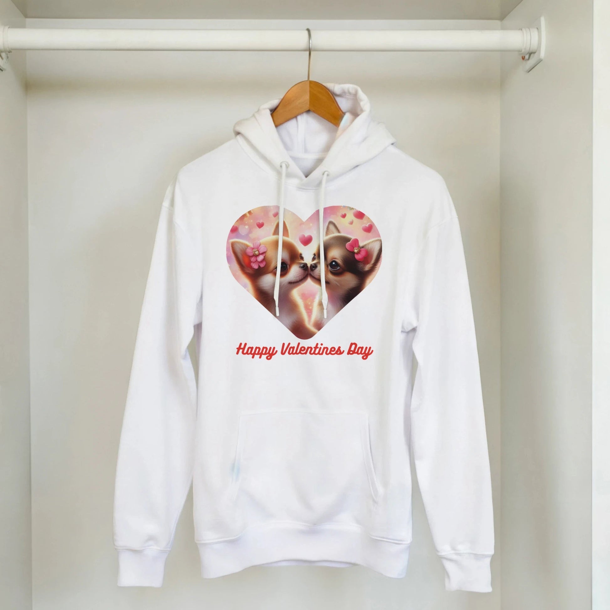 Chihuahuas Kissing Valentine Pullover Hoodie - Petselfie
