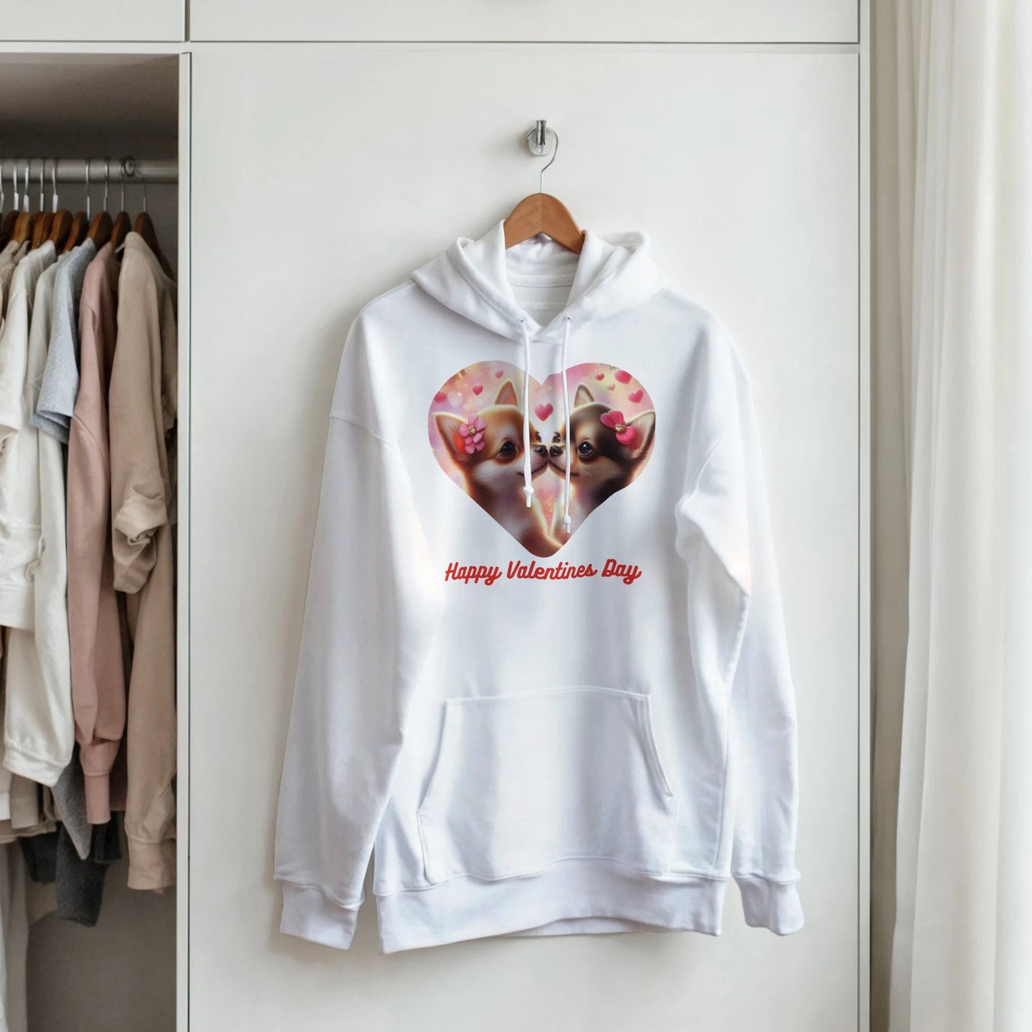 Chihuahuas Kissing Valentine Pullover Hoodie - Petselfie
