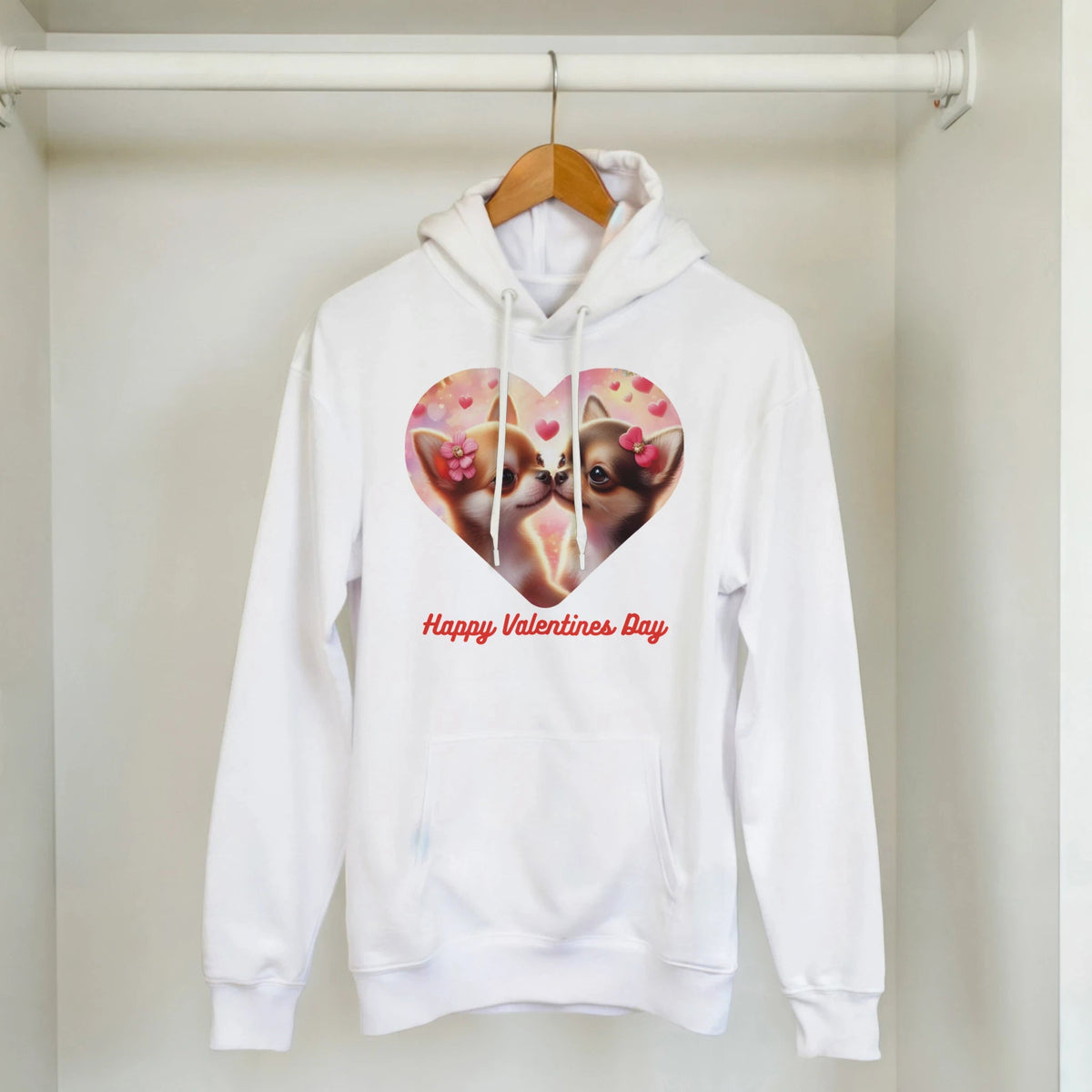 Chihuahuas Kissing Valentine Pullover Hoodie - Petselfie