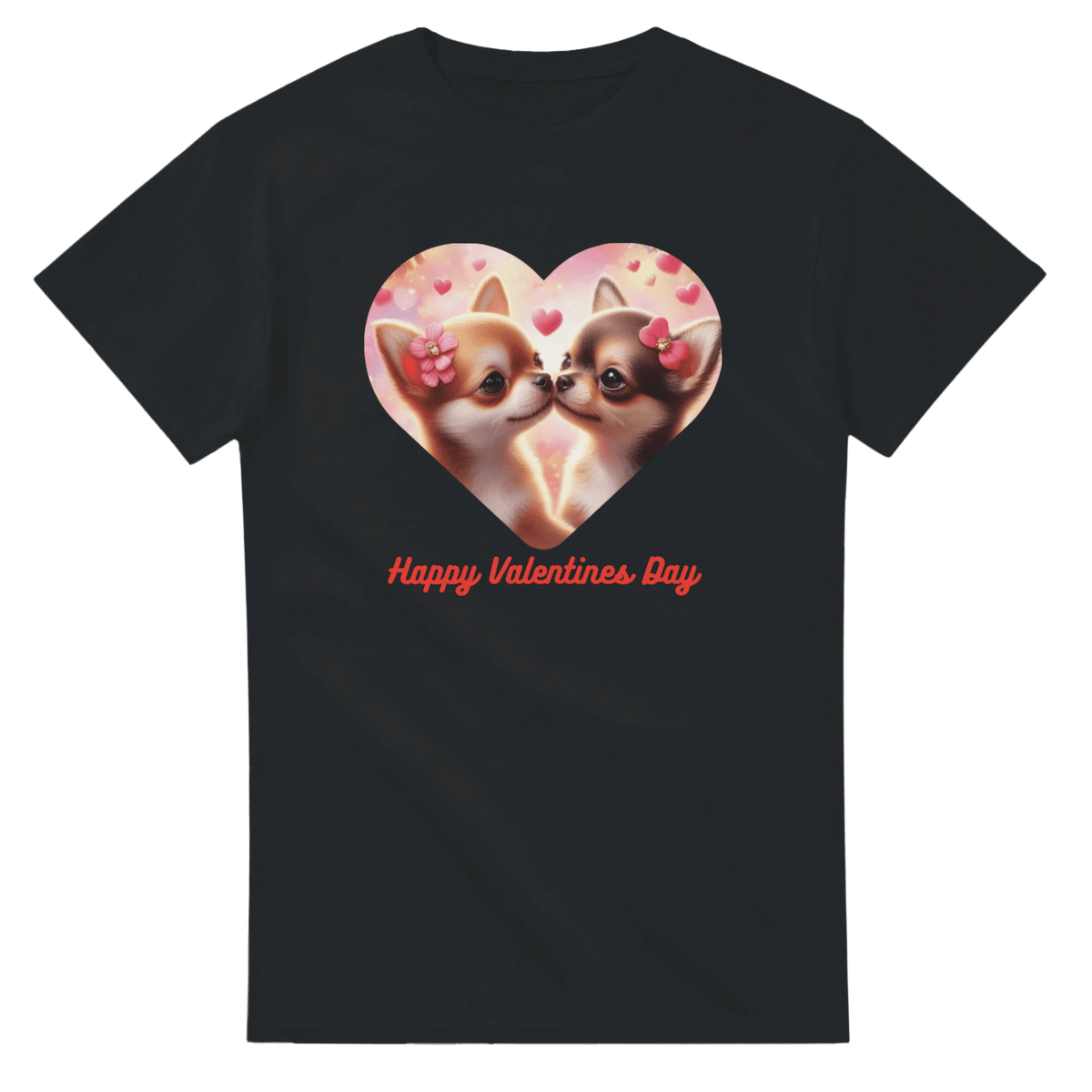 Chihuahuas Kissing Valentine T-shirt - Petselfie