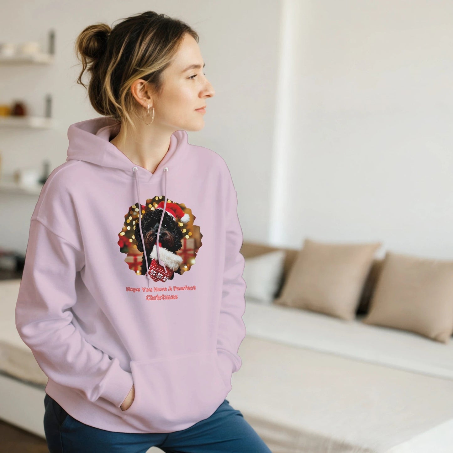 Cockapoo Black Christmas Hoodie - Petselfie