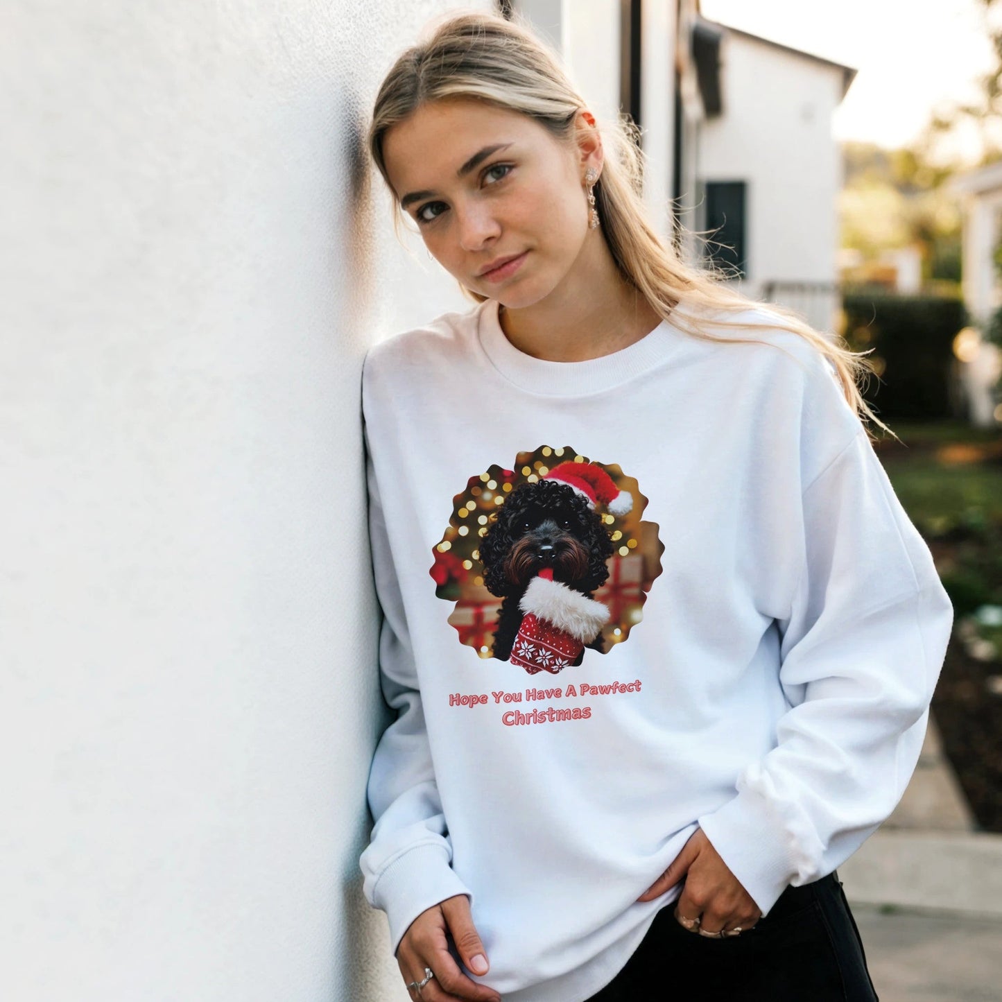 Cockapoo Black Christmas Sweatshirt - Petselfie